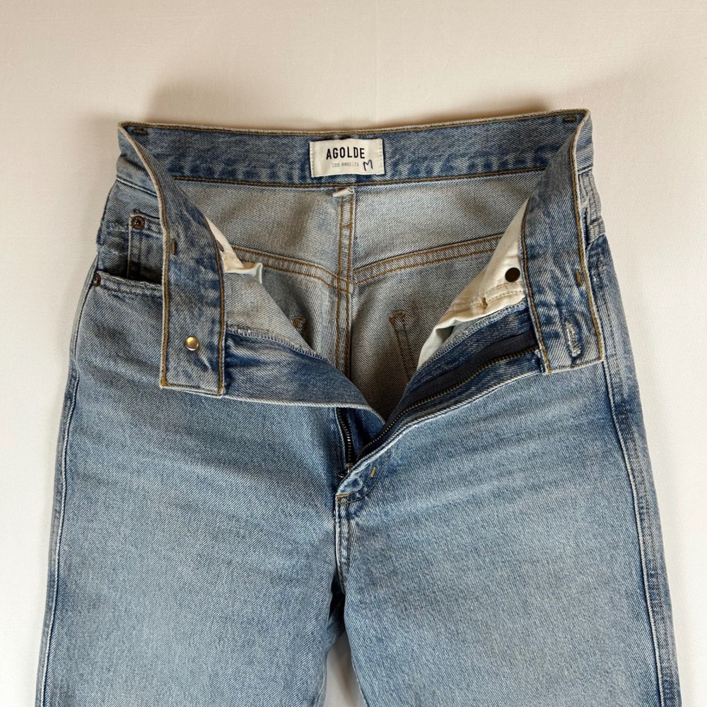 AGOLDE‎ Pinch High Waisted Light Wash Straight Leg Jeans Size 24 - Picture 8 of 11
